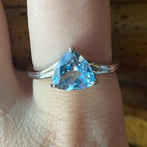 Sky Blue Topaz Sterling Silver Ring Size 9